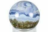 Polished Banded Blue Lace Agate Sphere - Namibia #309005-1